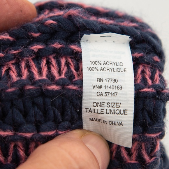 Comfy cozy warm navy & pink tweed blend preppy infinity scarf 100% acrylic - Picture 9 of 9